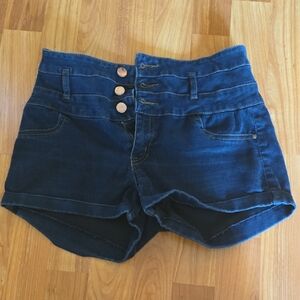 Refuge High Waist Blue Denim Shorts